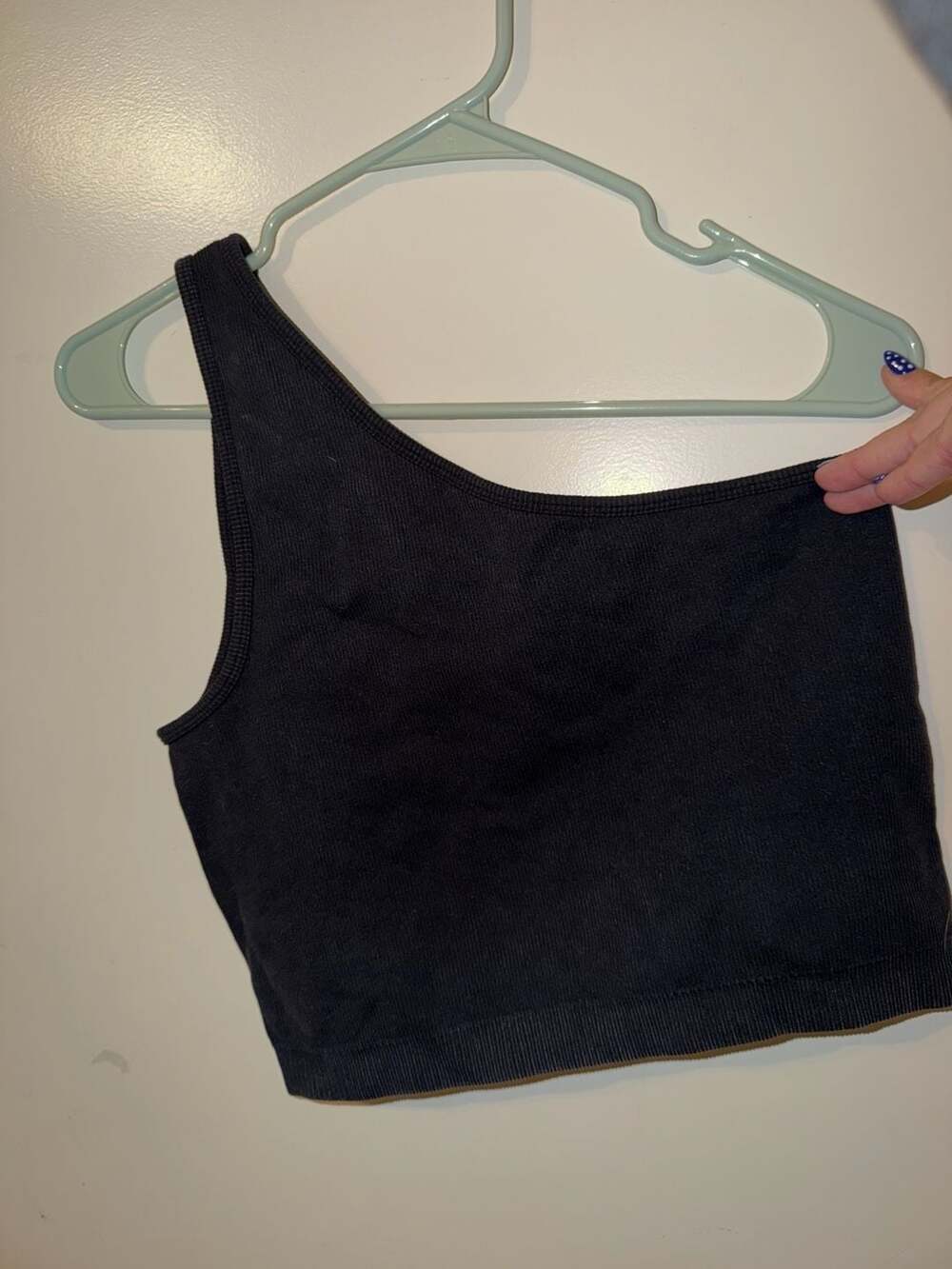 Target Seamless Ribbed One-Shoulder Cropped Tank Top